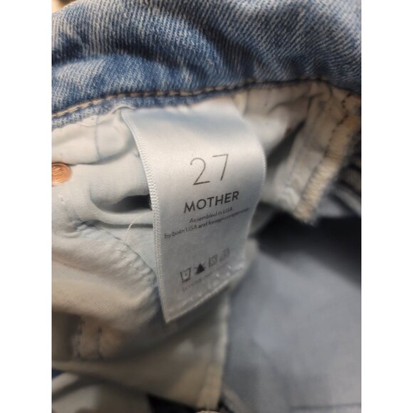 Mother High Waisted Hiker Hover Jeans Herbal Remedy Straight Leg Size 27 Blue - Picture 9 of 10